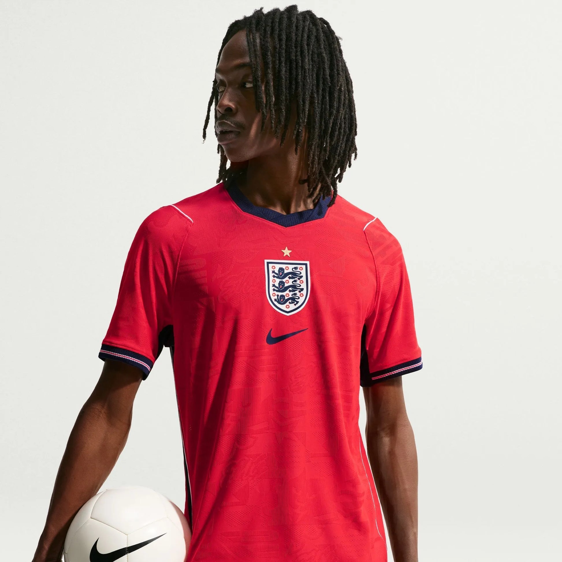 2026-27 England Men's Authentic Away Soccer Jersey Speed Red/Obsidian/White/Obsidian