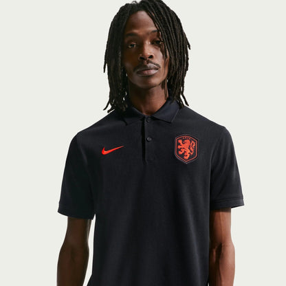 2026-27 Netherlands Men's The Polo 2.0 Black/Hyper Crimson