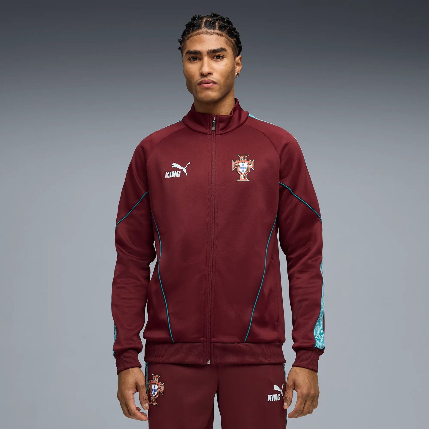2026-27 Portugal Men's KING Anthem Jacket Ruby Shimmer-Sea Glass