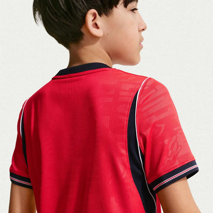 2026-27 England Youth Stadium Away Soccer Jersey Speed Red/Obsidian/White/Obsidian