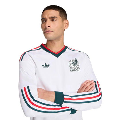2026 Mexico Men's Authentic Away Long-Sleeve Soccer Jersey White