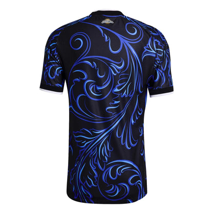 2026 Argentina Men's Authentic Away Soccer Jersey Black / Lucid Blue / Blue Burst