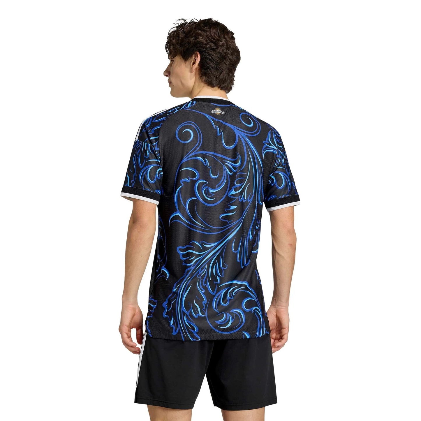 2026 Argentina Men's Authentic Away Soccer Jersey Black / Lucid Blue / Blue Burst